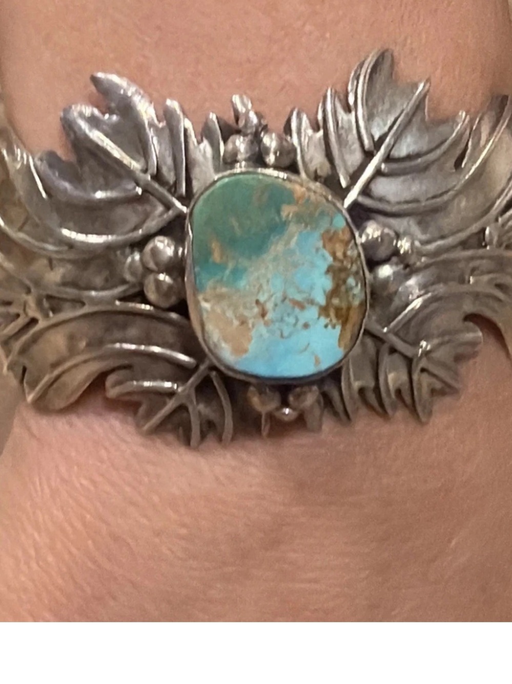 Vintage Native American Navajo Sterling Turquoise Bracelet Emer Thompson